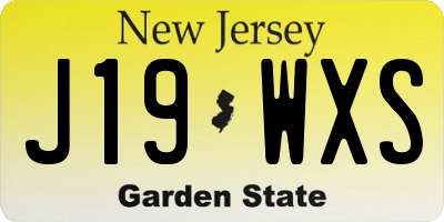 NJ license plate J19WXS