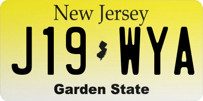 NJ license plate J19WYA