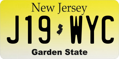 NJ license plate J19WYC