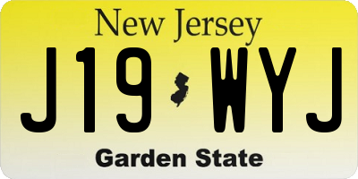 NJ license plate J19WYJ