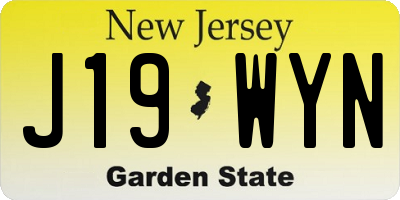 NJ license plate J19WYN