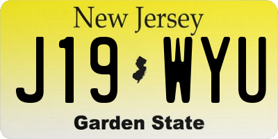 NJ license plate J19WYU