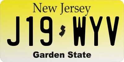NJ license plate J19WYV