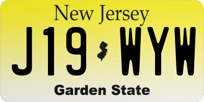 NJ license plate J19WYW