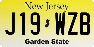NJ license plate J19WZB