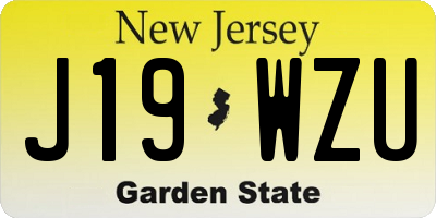 NJ license plate J19WZU