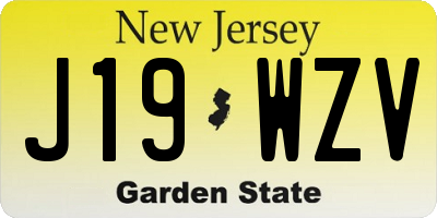 NJ license plate J19WZV