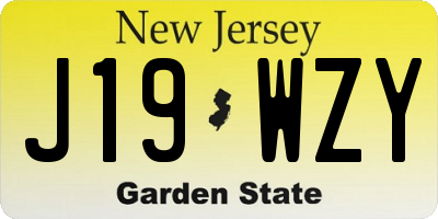 NJ license plate J19WZY
