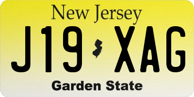 NJ license plate J19XAG