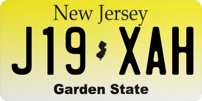 NJ license plate J19XAH