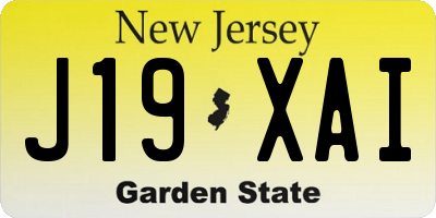 NJ license plate J19XAI
