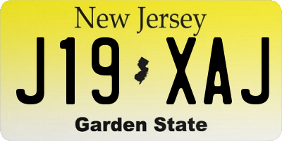 NJ license plate J19XAJ