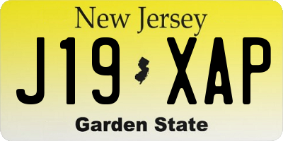 NJ license plate J19XAP