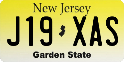 NJ license plate J19XAS