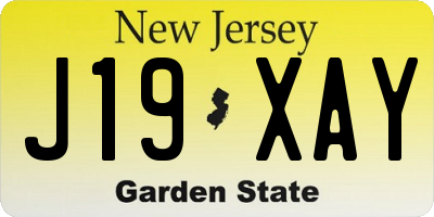 NJ license plate J19XAY