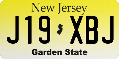 NJ license plate J19XBJ