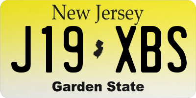 NJ license plate J19XBS