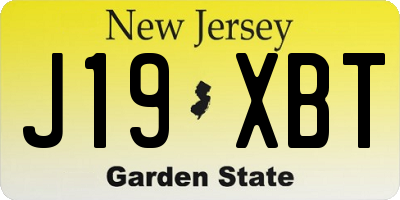 NJ license plate J19XBT