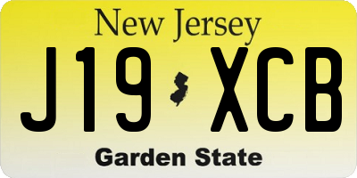 NJ license plate J19XCB