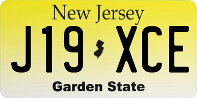 NJ license plate J19XCE