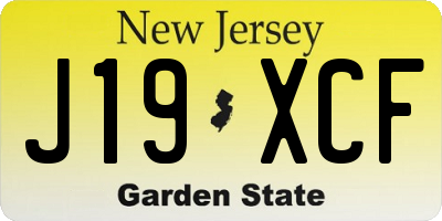 NJ license plate J19XCF