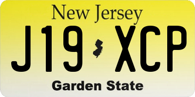 NJ license plate J19XCP