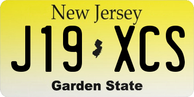 NJ license plate J19XCS