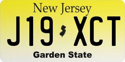 NJ license plate J19XCT