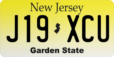NJ license plate J19XCU
