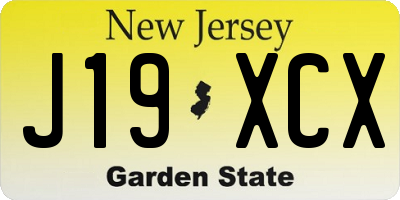 NJ license plate J19XCX