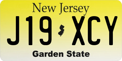 NJ license plate J19XCY