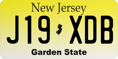 NJ license plate J19XDB