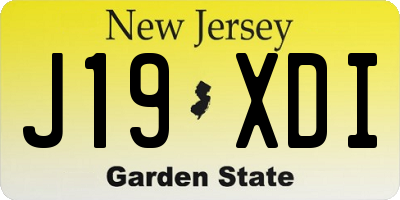NJ license plate J19XDI