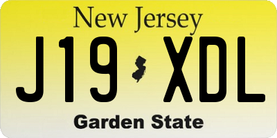 NJ license plate J19XDL