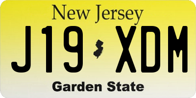 NJ license plate J19XDM