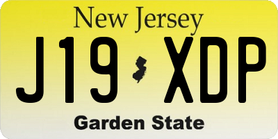 NJ license plate J19XDP