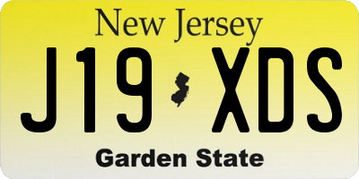 NJ license plate J19XDS
