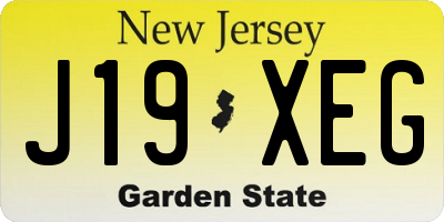 NJ license plate J19XEG