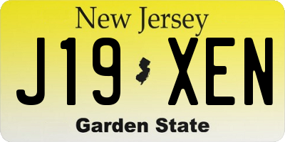 NJ license plate J19XEN