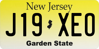 NJ license plate J19XEO