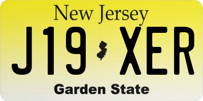 NJ license plate J19XER