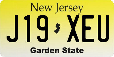NJ license plate J19XEU