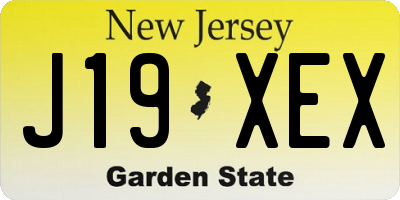 NJ license plate J19XEX