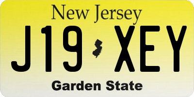 NJ license plate J19XEY