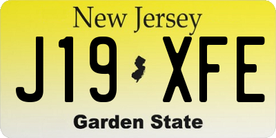 NJ license plate J19XFE