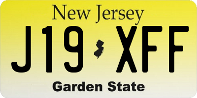 NJ license plate J19XFF