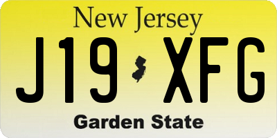 NJ license plate J19XFG