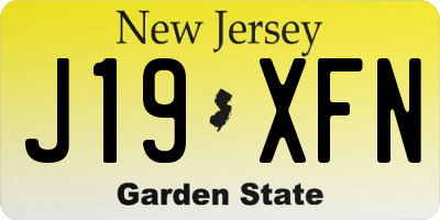 NJ license plate J19XFN