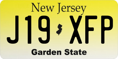 NJ license plate J19XFP