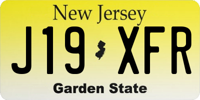 NJ license plate J19XFR